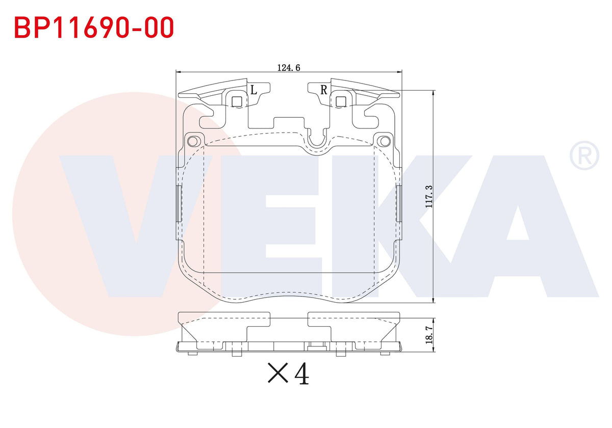 Veka BP11690-00 Brake Pad Front BMW 3 Series (G20, G80) 17-/ 4 Series (G22 and 5 more models — Brake Pads