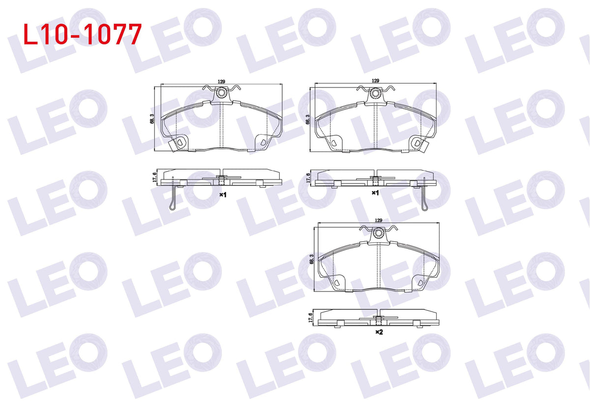 LEO L10-1077 Brake Pad Front with Wear Indicator Honda Euro Civic 1991-2005 / Rover 214 1995-2000 / 416 1995-200 — Brake Pads