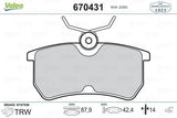 VALEO 670431 Brake Pad Set - Rear Disc Brakes for 99-04 Focus — Brake Pads