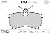 valeo 670431 brake pad set for 99-04 focus, rear disc brakes for ford focus 1999-2004 VALEO 670431 Brake Pad Set - Rear Disc Brakes for 99-04 Focus | 0.68 kg VALEO 670431 Brake Pad Set for 99-04 Focus valeo, brake-pads, car-parts, rear-disc-brakes, ford-focus, automotive, mechanics, car-owners, braking-system, ai-generated