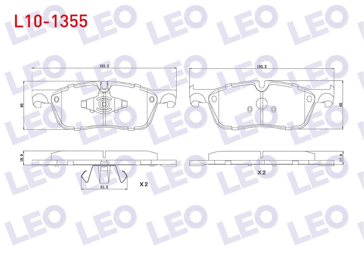 LEO L10-1355 Brake Pad Front Land Rover Discovery Sport (Lc) 2.0 Td4 2014 — Brake Pads