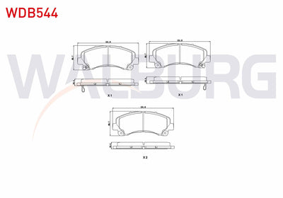 WALBURG WDB544 Brake Pad Front with Wear Indicator Isuzu D-Max (8Dh) 2.5 D-2.5 Dıtd-3.0 D 2009 — Brake Pads