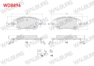 WALBURG WDB896 Brake Pad Front Peugeot 208 II 2019-/2008 II 2019-/Citroen C4 III 2020-/C4 X 2022 — Brake Pads