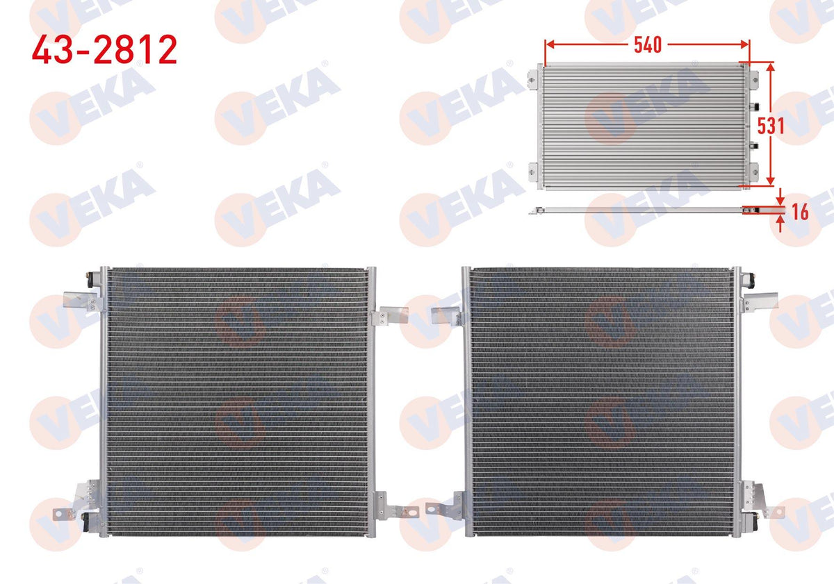 Veka 43-2812 A/C Condenser Mercedes M Series (W163) Ml 230 1998-2005 — Condensers & Evaporators