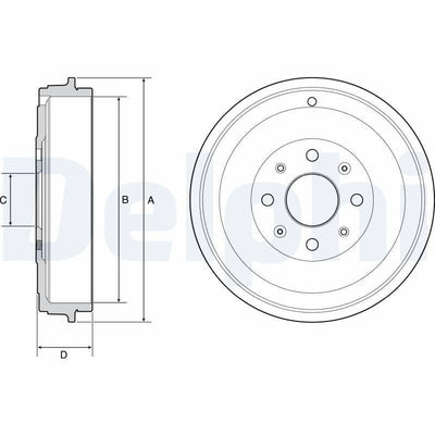 Delphi BF503 Brake Drum - Compatible with Punto Evo, Corsa D & Adam — Brake Rotors & Drums
