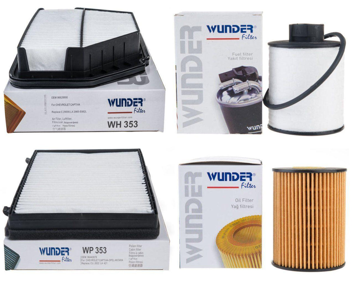 Wunder Chevrolet Captiva 2.0 Diesel Scheduled Service Filter Set — Maintenance & Service Kits