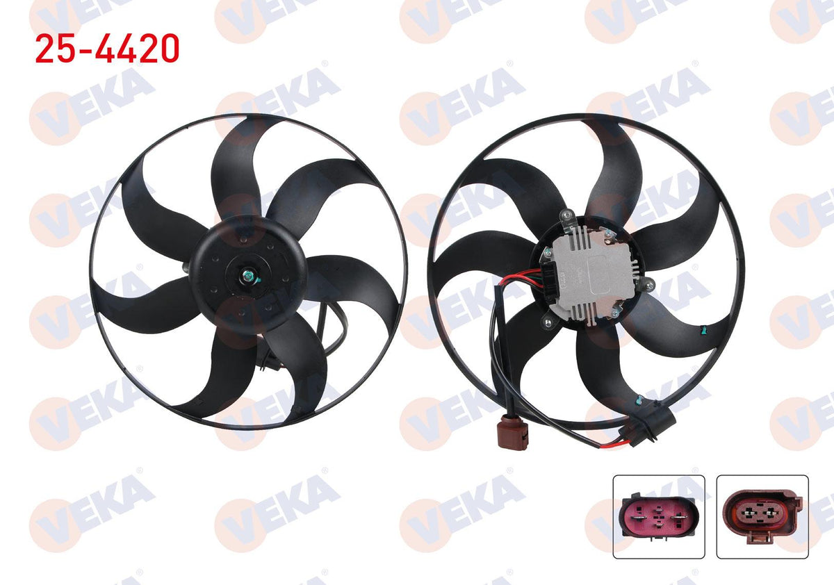 Veka 25-4420 Fan Motor Su Radiator Volkswagen Golf V (1K1) 1.4i 365mm Large 2003-2009