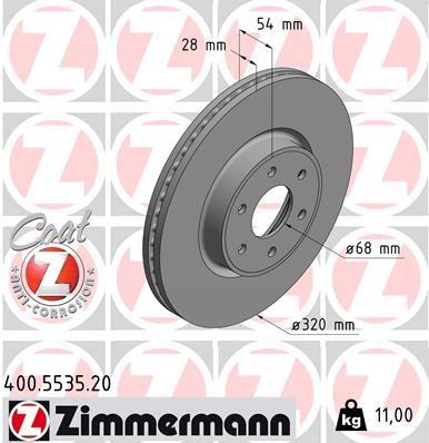 Zimmermann 400.5535.20 Brake Disc Front Mercedes X-Class W470 — Brake Rotors & Drums
