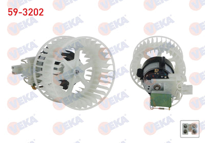 Veka 59-3202 Heater Motor without A/C Opel Vectra A 1988-1995 — Heater & Blower