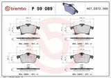 Brembo P59089 Front Brake Pads - Durable Disc Brake Set for Opel Astra H, Corsa D & E