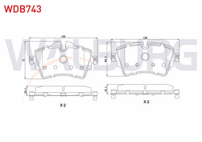 WALBURG WDB743 Brake Pad Front BMW 2 Series (F45) 218 i 2014 — Brake Pads