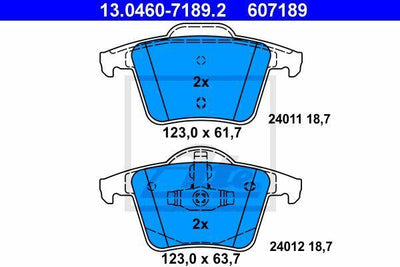 ATE 13.0460-7189.2 Brake Pad Rear Xc90 02 > 12 — Brake Pads