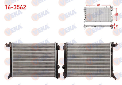 Veka 16-3562 Water Radiator Mechanical Renault Megane IV (B9a / M_) 1.5 dCi M-T Ac + /-2016 — Radiators & Fans