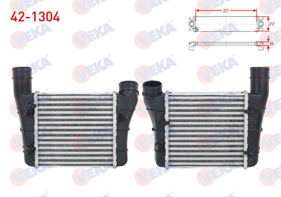 Veka 42-1304 Turbo Radiator (Intercooler) Audi A4 1.9 TDI M-T-2.0 TDI 2004-2008 / A6 1.9 TDI 1997-2004 — Radiators & Fans
