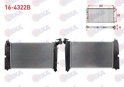 Veka 16-4322B Su Radiator Brazing with Screw Toyota Corolla (_E12_) 1.4 Vvt-I A-T 2002-2007