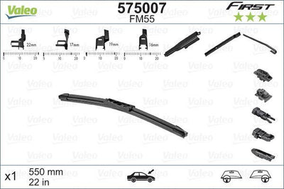 Valeo 575007 Wiper Blade Single 55Cm — Wipers