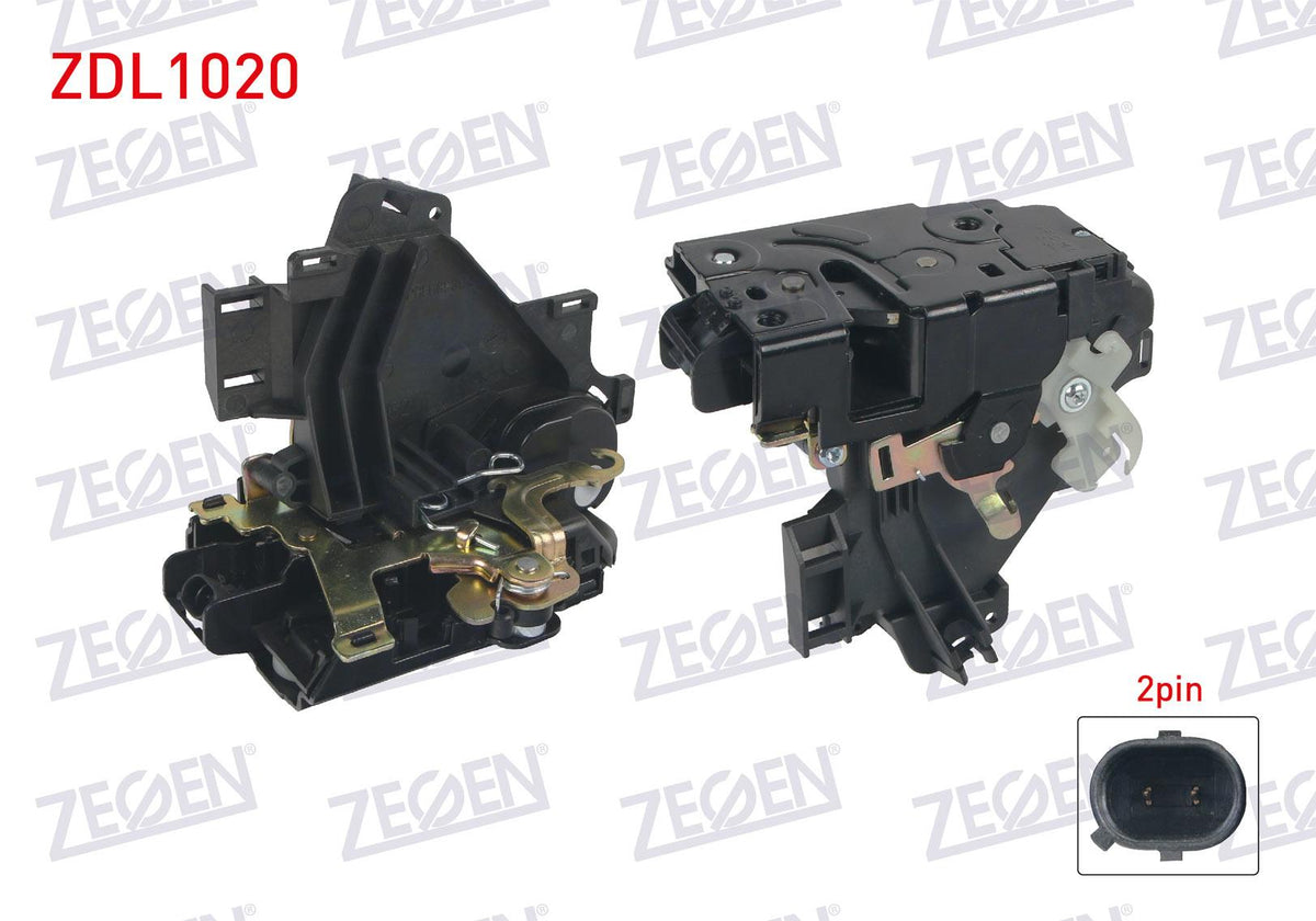 Zegen ZDL1020 Door Lock Left Front 2 Pin Volkswagen Transporter V 2003-2012 / Polo 2001-2009 / Cad — Handles, Locks & Latches