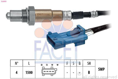 Facet 10.8301 Oxygen Sensor Saxo P106 P206 P306 Partner Berlingo Xsara II P406 Xantia Xm 1.4 1.6 1.8 — Oxygen & Air-Fuel