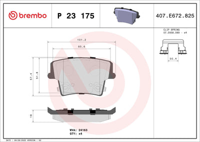 Brembo P23175 Brake Pad Rear Low-Met Chrysler — Brake Pads