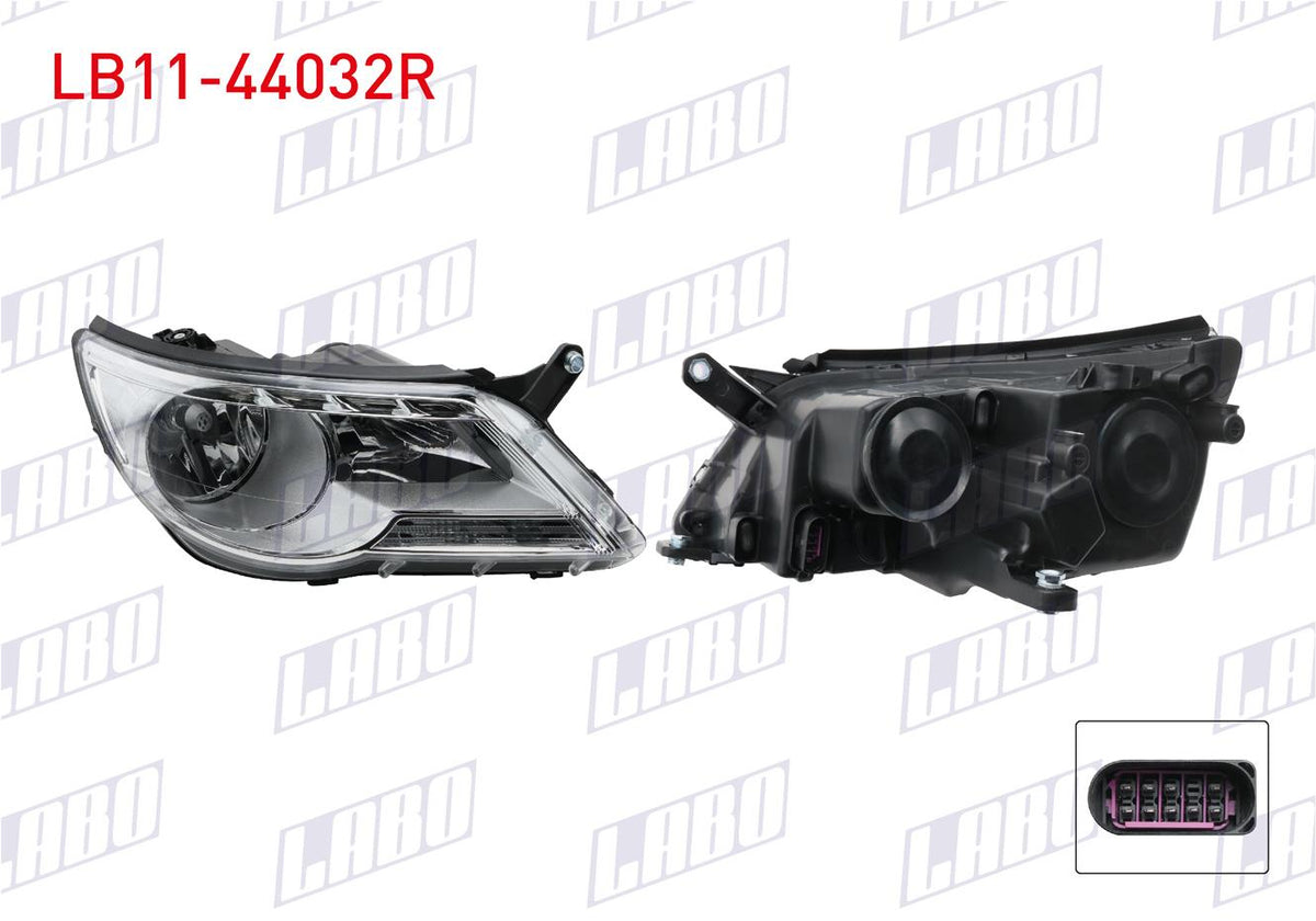 LABO LB11-44032R Headlight Right Volkswagen Tiguan 2008-2015