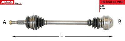 MGA 70417 Left Axle Shaft (VW Transporter 03-19) 1.9 TDI (105Hp) /2.0 TDI (102Hp) — Axles, CV Joints & Boots