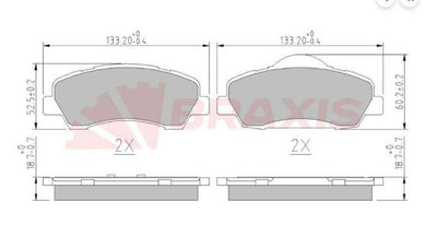 BRAXIS AA0610 Brake Pad Front Peugeot 301/308/C-Elysée/C4 Cactus Mando Tip 12-14 — Brake Pads