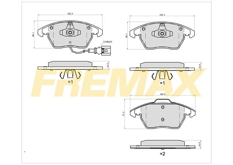 Fremax FBP-1351 Front Brake Pad (Corbon Formula) VW (with Connector) Golf5-Golf6-Jetta-Caddy-Passat-Leon 2004 > — Brake Pads