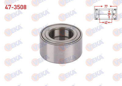 Veka 47-3508 Front Wheel Bearing Left-Right with ABS 42X77x39 Renault Clio III 1.5 dCi-1.6i 16V 05-12 / Mega — Wheel Bearings
