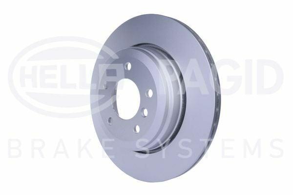 hella pagid rear brake disc for bmw e60, front view of hella pagid brake disc set HELLA PAGID Rear Brake Disc 8DD355109-941 | Compatible with BMW E60 520i 523i 525i 530i | 2 Pieces HELLA PAGID Rear Brake Disc for BMW E60 | 2 Pieces hella-pagid, brake-disc, bmw-e60, car-parts, mechanics, brake-system, automotive-accessories, replacement-parts, drivetrain, ai-generated