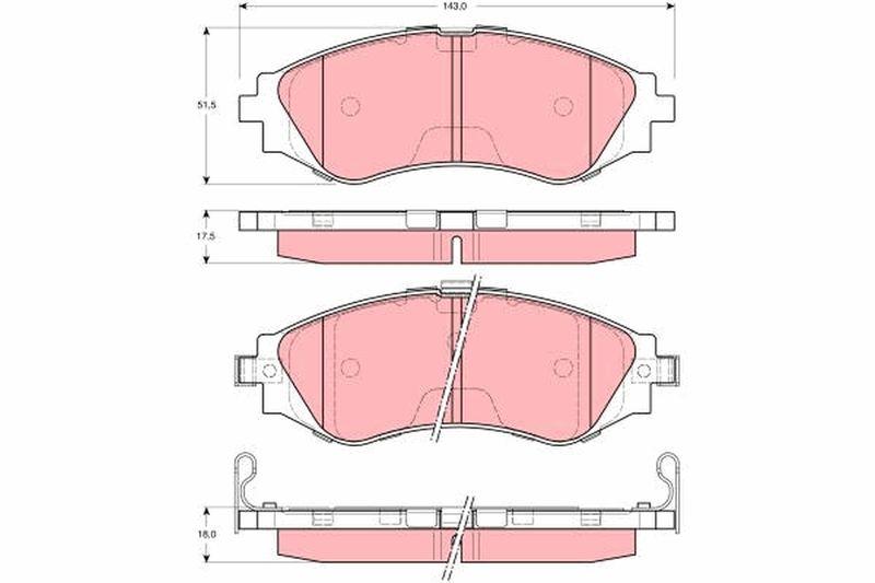 TRW GDB3216 Front Brake Pad Daewoo Leganza Evanda 1.8-2.0 1997-2002 — Brake Pads