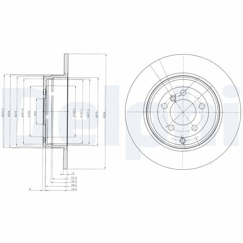 Delphi BG4066 Brake Disc Rear Range Rover III 02-09 R.Rover III 3.0 Td6 — Brake Rotors & Drums