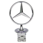 mercedes-benz-w203-hood-emblem-original, front-view-mercedes-benz-emblem Mercedes-Benz W203 Hood Emblem - Complete Original Star Badge Mercedes-Benz W203 Hood Emblem mercedes-benz, w203-emblem, hood-badge, original-emblem, car-accessories, car-parts, genuine-part, automotive, star-badge, ai-generated
