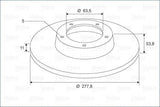 VALEO 297844 Rear Brake Disks - 2 Pack for Connect 1.8Di-TDCI — Brake Rotors & Drums