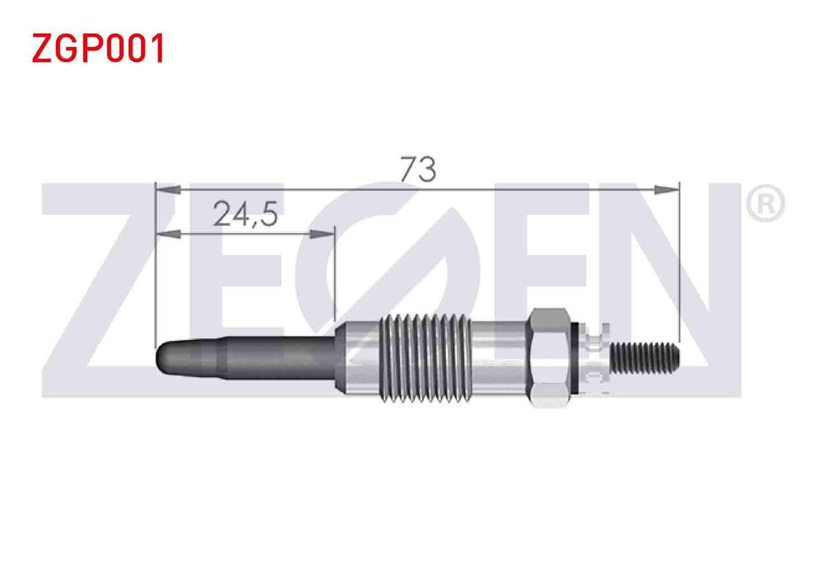 Zegen ZGP001 Glow Plug 11V Citroen Berlingo (Mf) 1.9D 1996-2008 / Citroen Jumper I 1.9Td 1994-2002 / Fiat Duc — Coils & Plugs