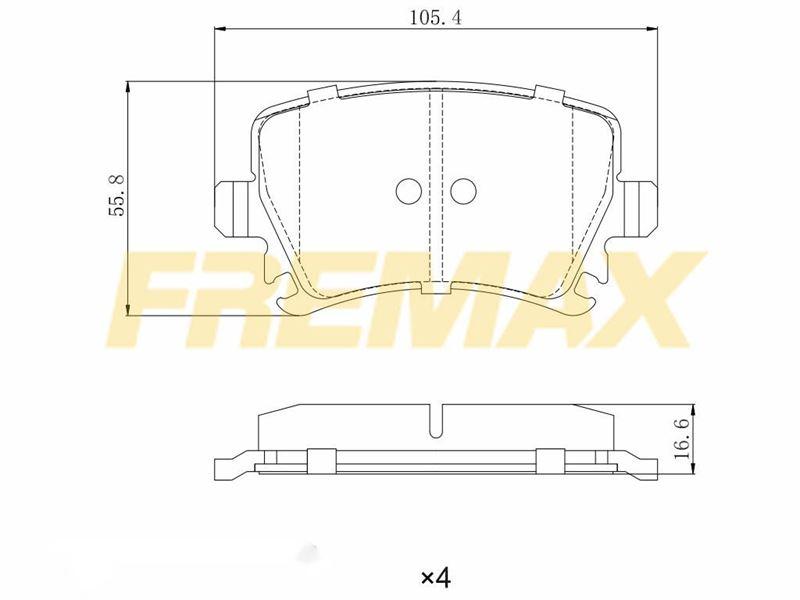 Fremax FBP-1371 Rear Brake Pad (Carbon Formula) VW Caddy-Passat-Golf5-Golf6-Jetta-A3-A4-Superb-Octavia-Leon 2004 — Brake Pads