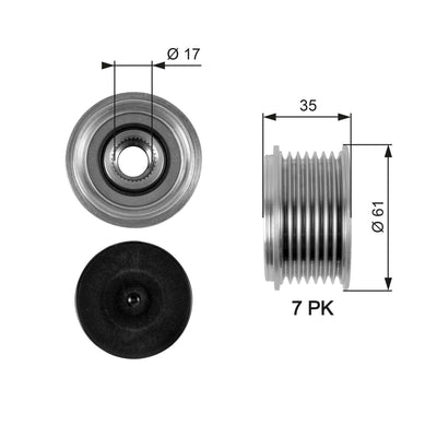 Gates OAP7095 Alternator Bearing Touareg 3.2 V6 02-05 Bmv Bmx — Starting & Charging