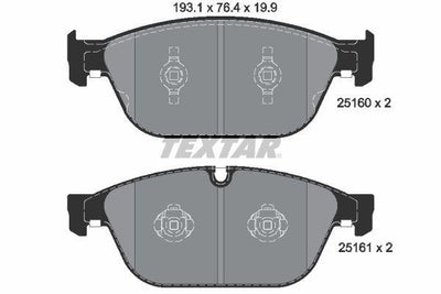 TEXTAR Brake Pads for VW A8 2012 - 2.0 Hybrid 3.0-4.0-4.2