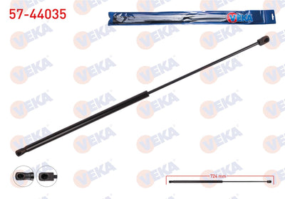 Veka 57-44035 Motor Hood Gas Strut 722mm / 340N Volkswagen Passat Variant (365) 2010-2014 | Set of 2
