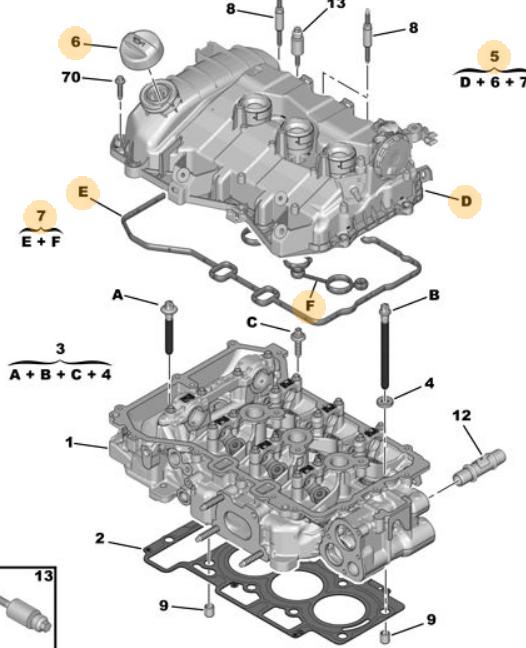 Citroen C3 AirCross 1.2i 2020 - Original Upper Cover for Service — Citroën, Cylinder Head & Block