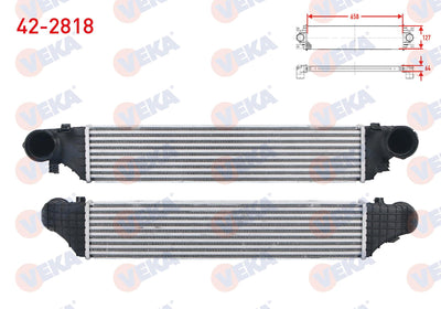Veka 42-2818 Turbo Radiator (Intercooler) Mercedes C Series (W203) C180-C200-C200 CDI-C220 CDI-C230-C270 C — Radiators & Fans