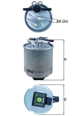 Mahle KL440/39 Fuel Filter with Sensor Type Nissan Qashqai J10/X-Trail T31/Koleos 2.0 dCi 07-13 — Fuel Delivery