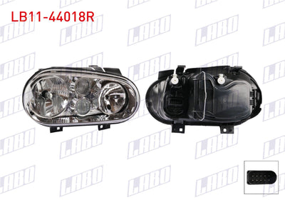 LABO LB11-44018R Headlight Right Fog Farlı with Motor Volkswagen Golf IV 1998 — Headlights
