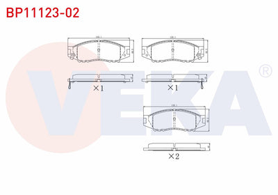 Veka BP11123-02 Brake Pad Front with Wear Indicator Nissan Almera II (N16) 1.5 dCi 2000-2007 — Brake Pads