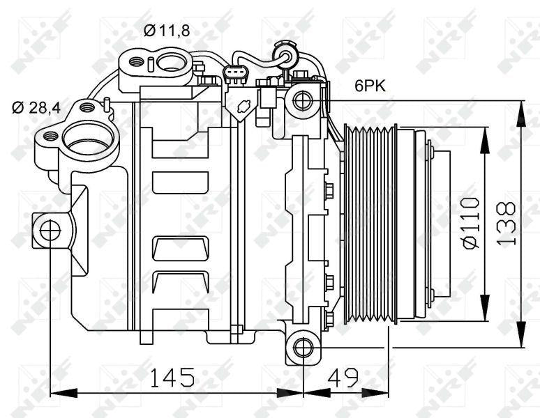 NRF AC Compressor for BMW N47 N57 Series - Equivalent for BMW — A/C Compressor