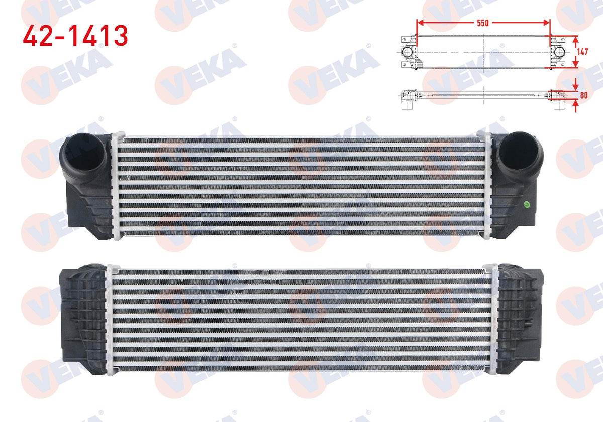 Veka 42-1413 Turbo Radiator (Intercooler) BMW 5 Series (F10) 520 D-525 D-530 D-535 i 2010-/ 7 Series 730 D — Radiators & Fans