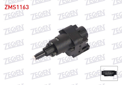 Zegen ZMS1163 Brake Light Switch 4 Pin VW Golf VI 2008-2013 / Passat 1996-2000 / Caddy III 2004-2015 / Audi A3 2003-2012 / Q7 2006-2015 / Seat Altea 2004-/ Leon 2005-2012 / Skoda Octavia 2004-2012