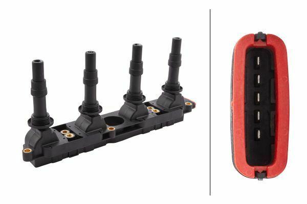 hella ignition coil 5da358000-041 front view, hella ignition coil 5da358000-041 side view, hella ignition coil 5da358000-041 packaging HELLA Ignition Coil 5DA358000-041 - Compatible with Astra, Vectra, Zafira | Automotive Technician Use HELLA Ignition Coil 5DA358000-041 for Vehicles hella, ignition-coil, automotive-parts, astra, vectra, zafira, automotive-technicians, performance-parts, replacement-parts, ai-generated