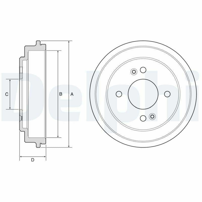 Delphi BF612 Brake Drum - 12-Picanto — Brake Rotors & Drums