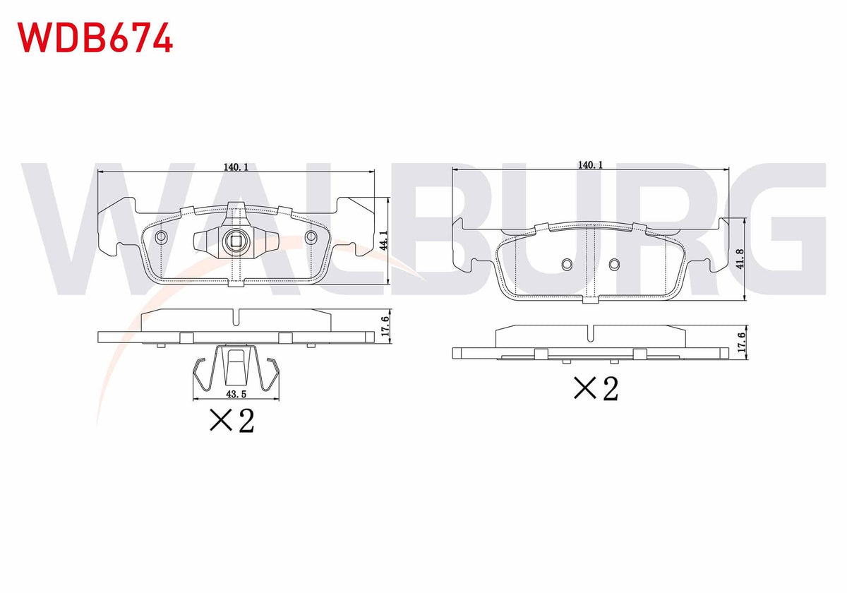 WALBURG WDB674 Brake Pad Front Dacia Logan II 1.5 dCi 2012-/ Logan II 1.2 2012-/ Sandero II 1.2 2013-/ Sandero I — Brake Pads