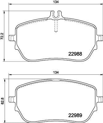 Hella 8DB355037-961 Brake Pad Front W177 18 > W247 18 > C118 19 > — Brake Pads